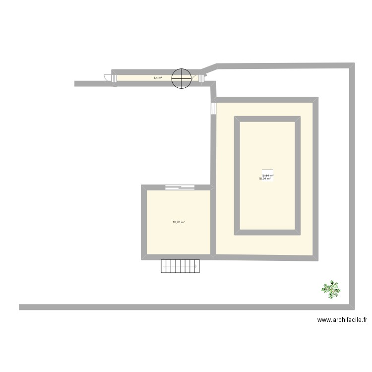 plan piscine. Plan de 4 pièces et 66 m2
