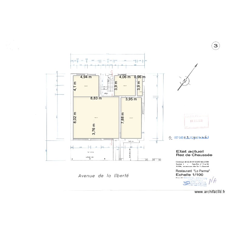 BSM RDC. Plan de 5 pièces et 142 m2