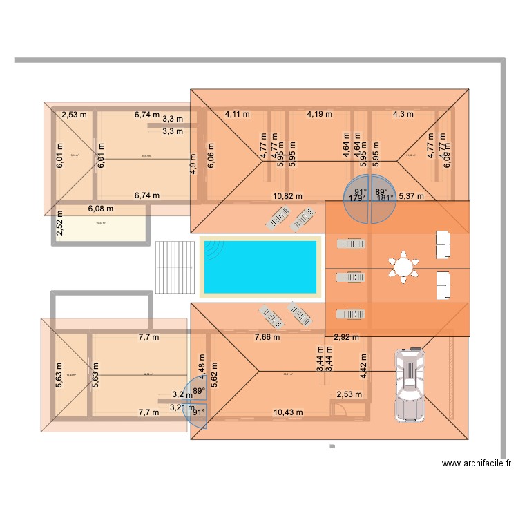 Plan 4. Plan de 8 pièces et 279 m2