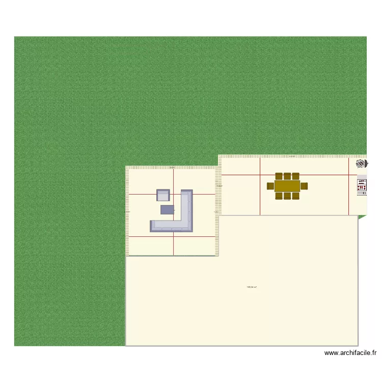 Terrasse 2. Plan de 1 et 135 m² Terrasse 2. Plan de 1 et 135 m²