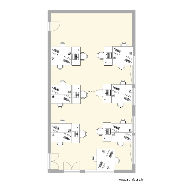 sayan et yanis. Plan de 1 pièce et 95 m2