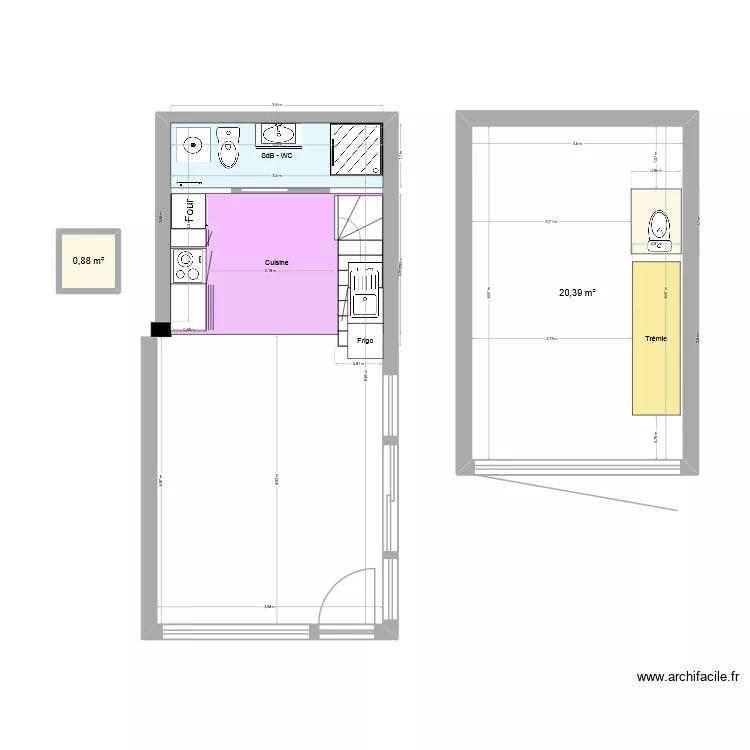 erquy avec &eacute;tage. Plan de 