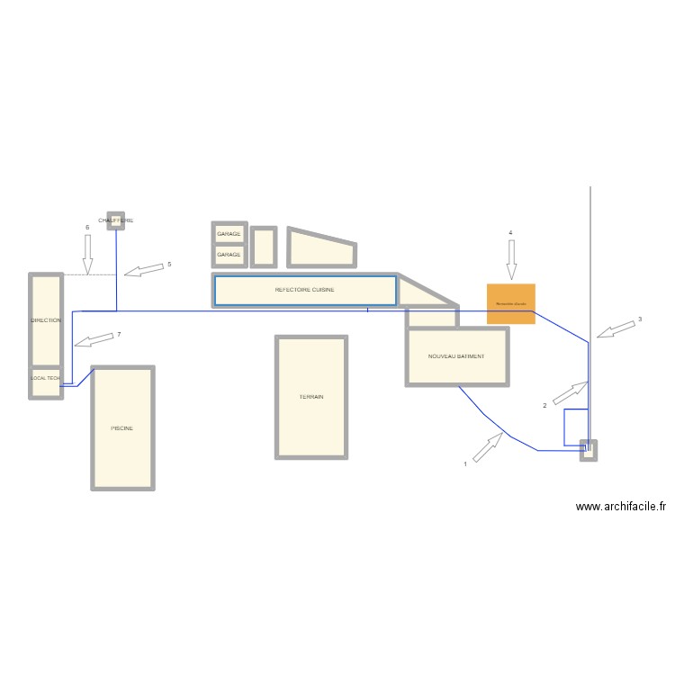 SCF. Plan de 14 pièces et 36 m2