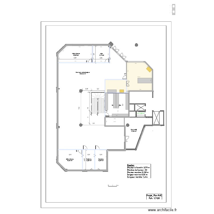 PROJET IVRY. Plan de 9 pièces et 193 m2