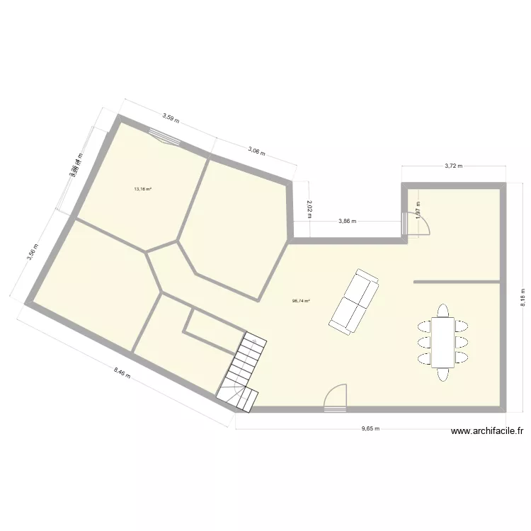 projet fontan&egrave;s 2. Plan de 2  et 110 m²