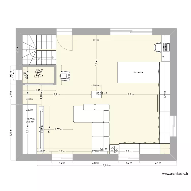 r1 turriers. Plan de 