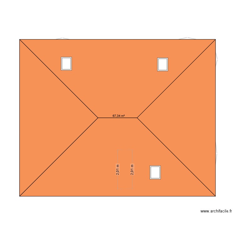 maison gault1. Plan de 1 pièce et 67 m2