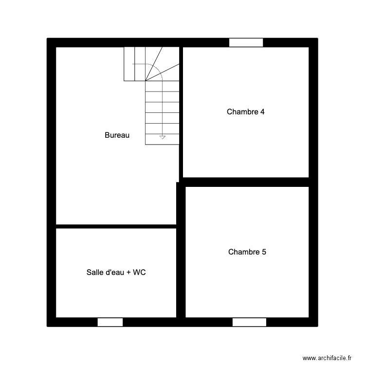 CASTEL - Plan Etage. Plan de 4 pièces et 36 m2