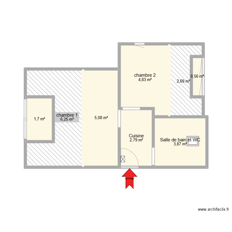 4 bouxin. Plan de 8 pièces et 28 m2