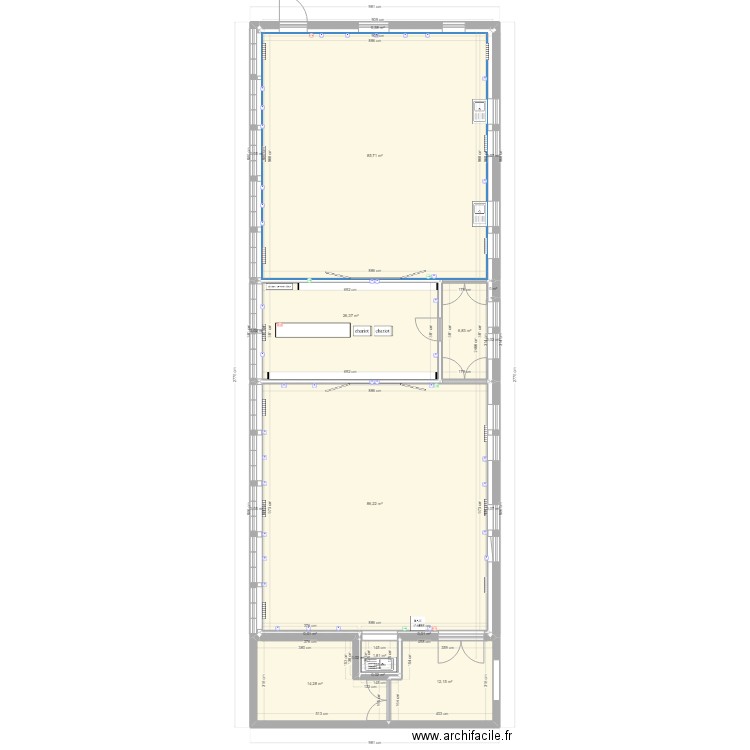 Laboratoire après travaux v8. Plan de 19 pièces et 234 m2