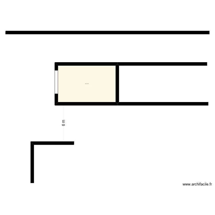 plan de masse avant travaux. Plan de 1  et 65 m²