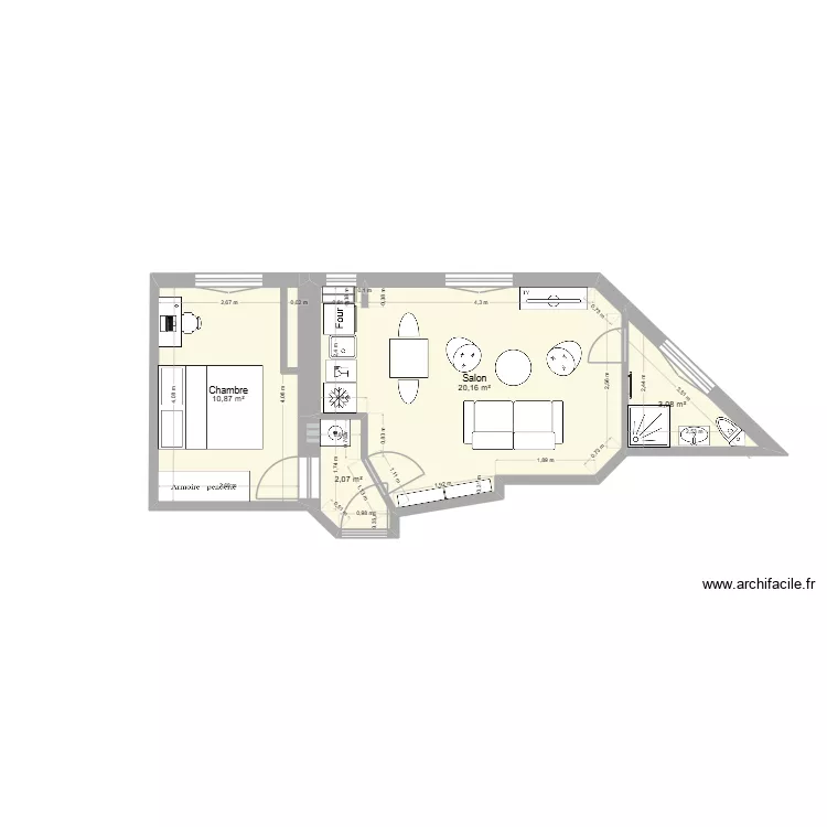 P16 Jasmin2. Plan de 4  et 36 m²
