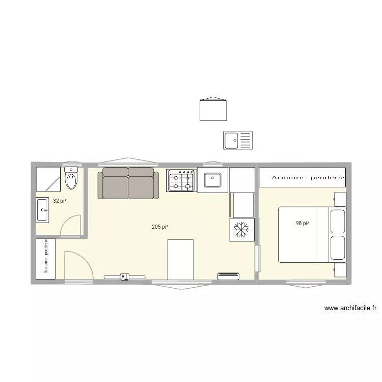 F Lavoie 5. Plan de 3 Pièces et 31 m²