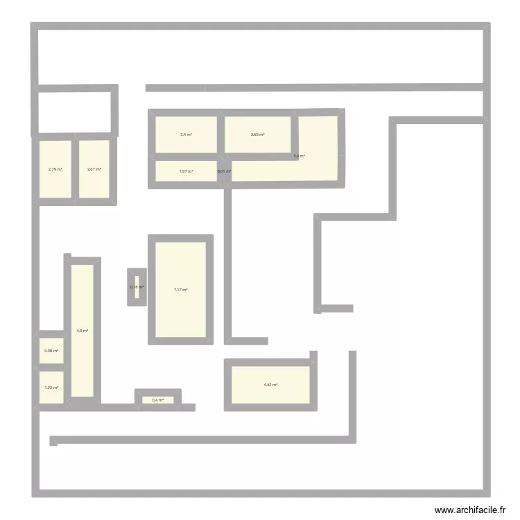 Labos sciences. Plan de 14  et 39 m²