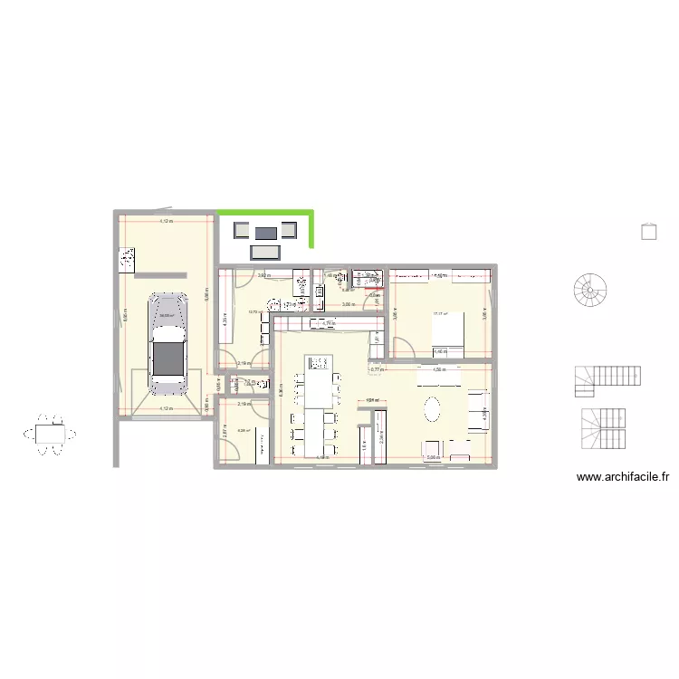 pas escalier. Plan de 7 et 129 m² pas escalier. Plan de 7 et 129 m²