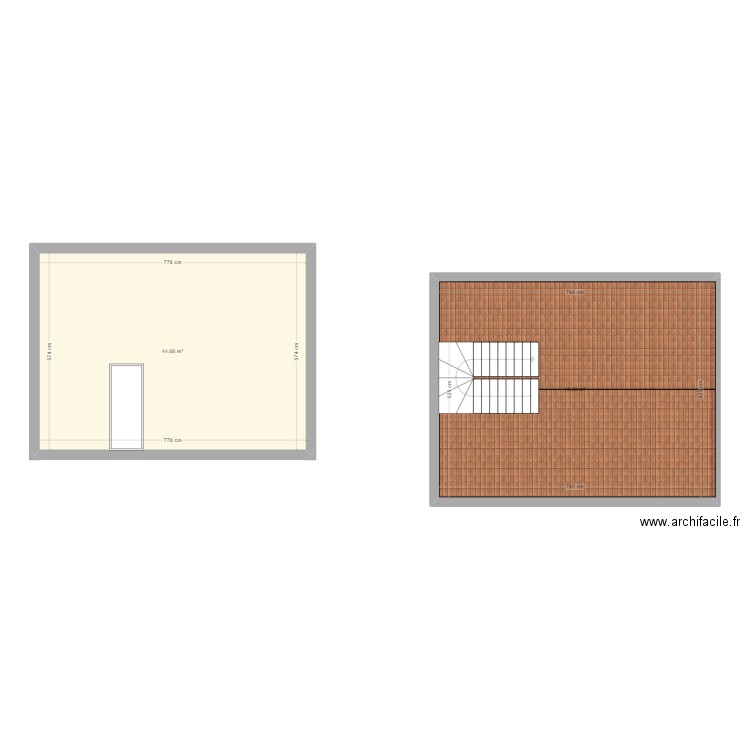 fre. Plan de 2 pièces et 94 m2