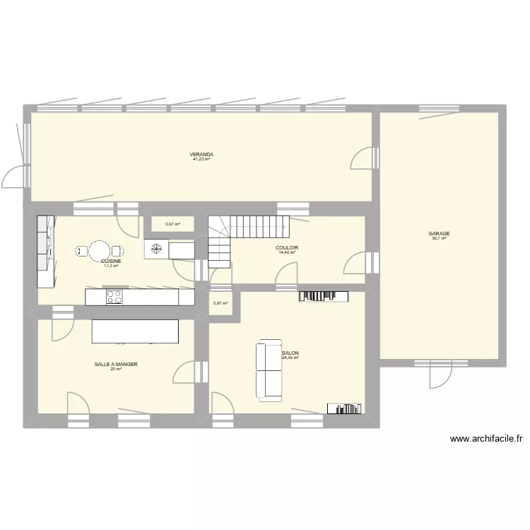 devoir atelier ergo. Plan de 8  et 159 m²