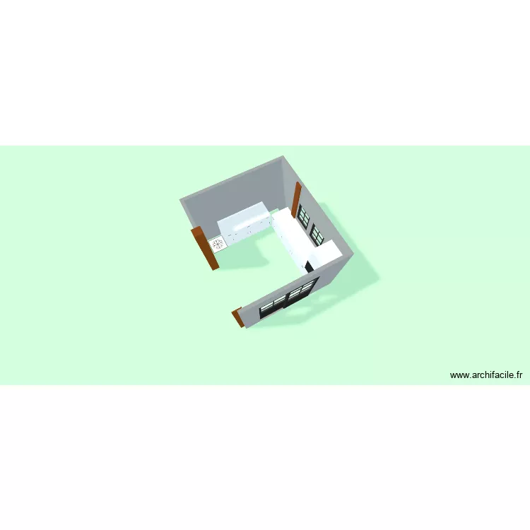 Cuisine chalet. Plan de 