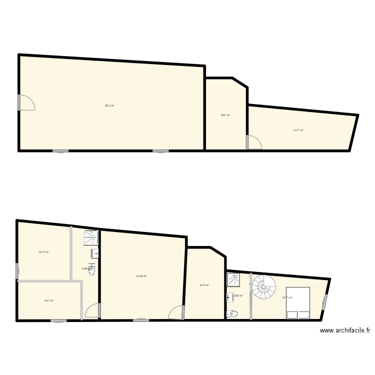 Le Pertre. Plan de 10 pièces et 154 m2