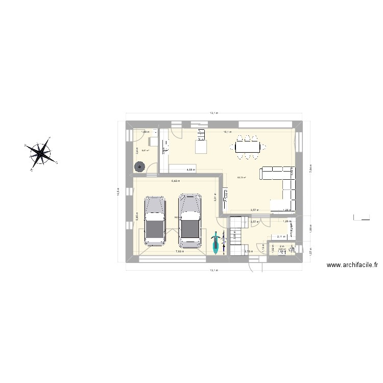 maison schlassguart rdc var2. Plan de 4 pièces et 110 m2