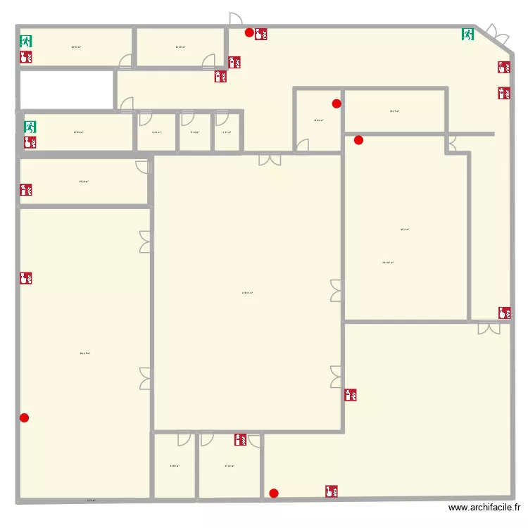 plan du batiment E. Plan de 16  et 924 m²