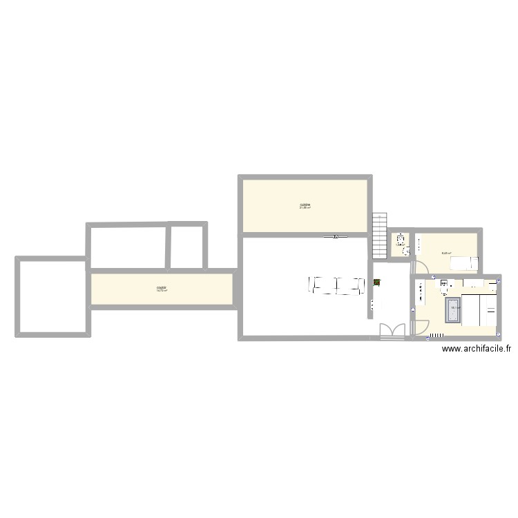 maison. Plan de 5 pièces et 61 m2