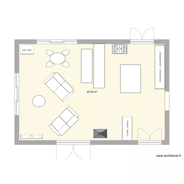 salle a manger. Plan de 