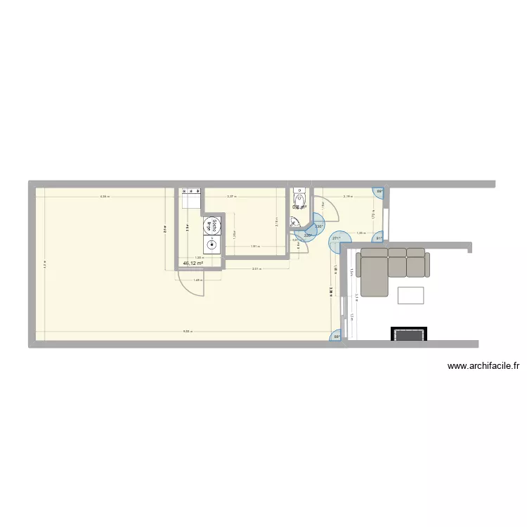 Plan extension. Plan de 2 et 47 m² Plan extension. Plan de 2 et 47 m²