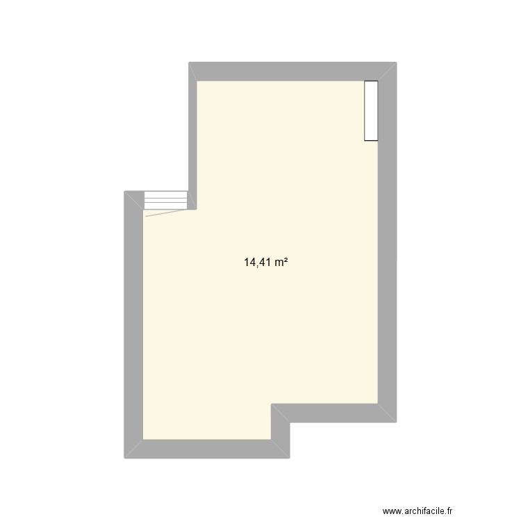 Grande chambre. Plan de 1 pièce et 14 m2