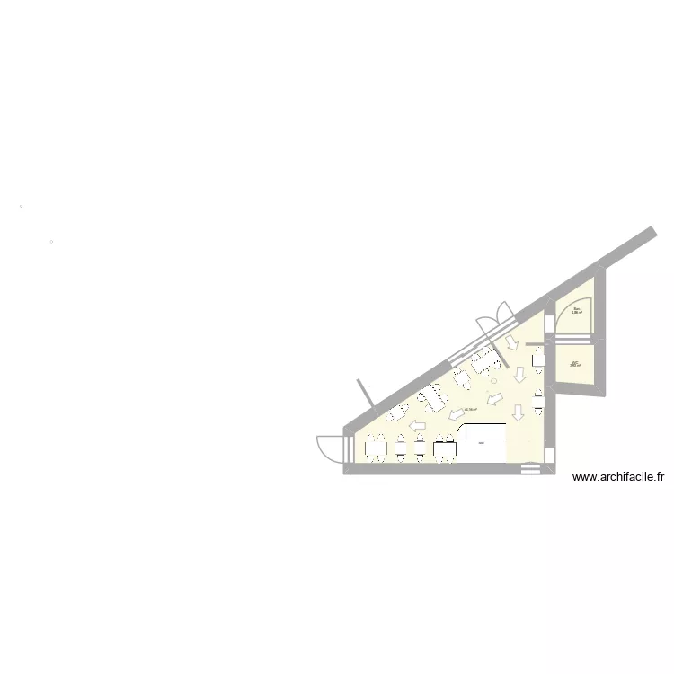 Plan de salle Le Monde. Plan de 3 pièces et 53 m² Plan de salle Le Monde. Plan de 3 pièces et 53 m²