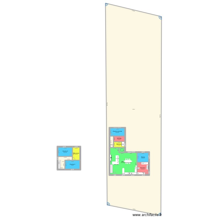 Terrain+L. Plan de 12 pièces et 1193 m2