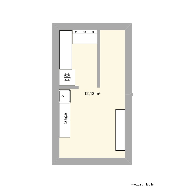 stockage. Plan de 1 pièce et 12 m2