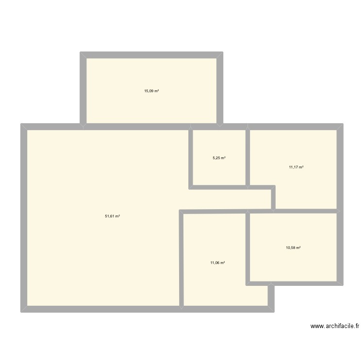 Lecques. Plan de 6 pièces et 105 m2