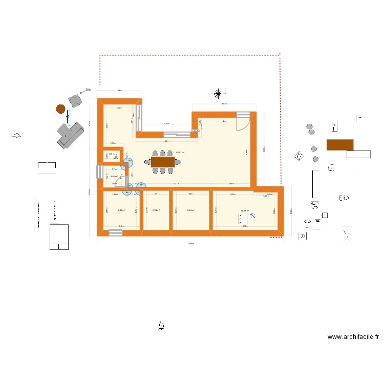 chalet 2025/12/08 U1. Plan de 6 pièces et 90 m2