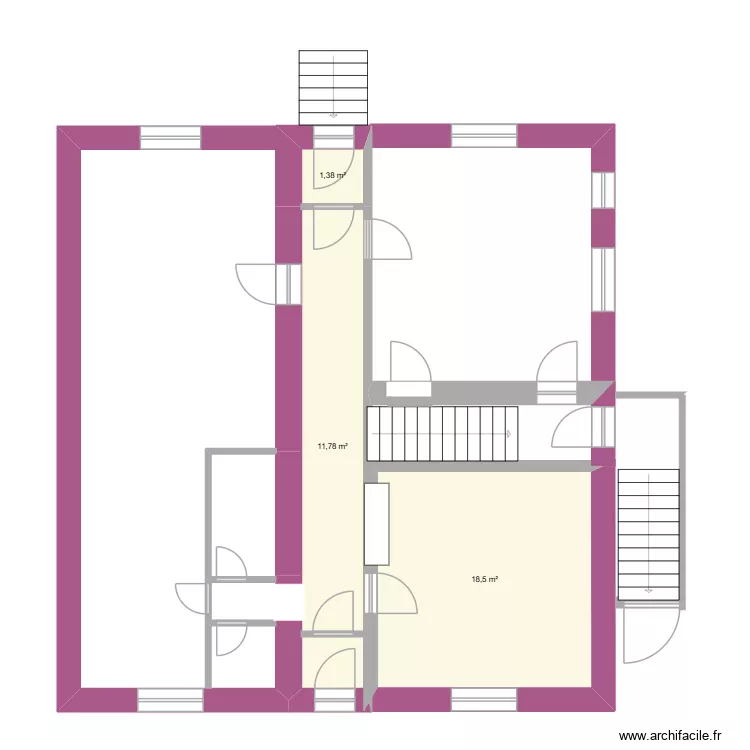 RDC Maison Ville-en-Wre. Plan de 3 Pièces et 32 m² RDC Maison Ville-en-Wre. Plan de 3 Pièces et 32 m²