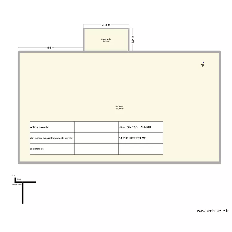 DA ROS. Plan de 2 et 162 m² DA ROS. Plan de 2 et 162 m²