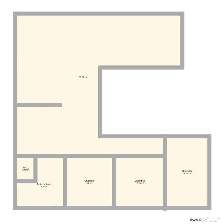 T5 PROJET AC. Plan de 6 pièces et 139 m2