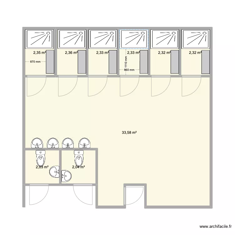Vestiaire 2648. Plan de 