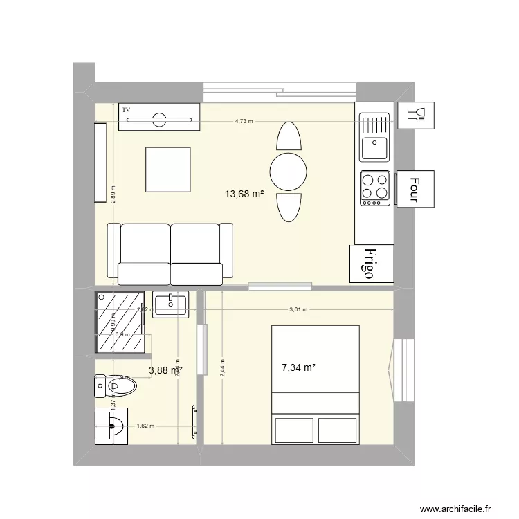 albi 3. Plan de 3  et 25 m²