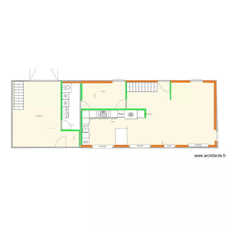 GARAGE VIERGE. Plan de 2 pièces et 89 m²