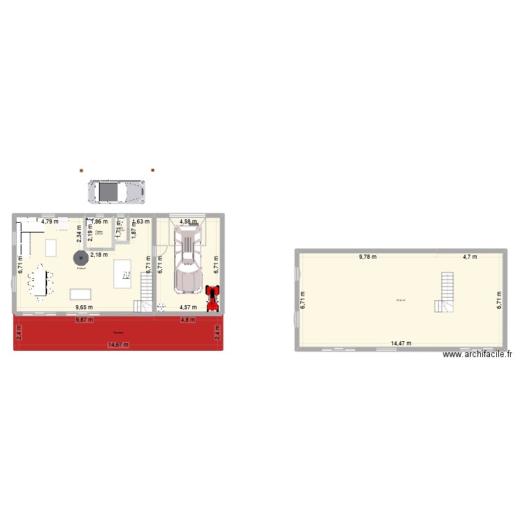 Estavar projet large 3. Plan de 6 pièces et 226 m2
