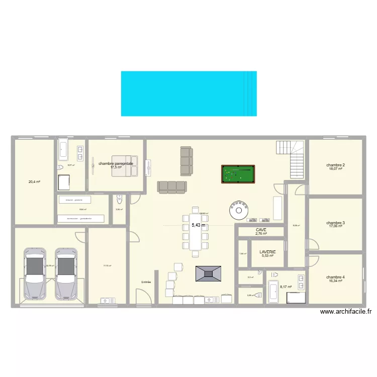 arriet 13. Plan de 24 Pièces et 395 m²