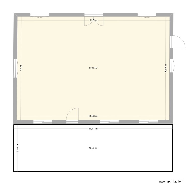 Maison du 16 avant. Plan de 2 pièces et 128 m2