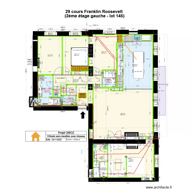 29 crs FR V50 ss meubles av. Rx. Plan de 40  et 151 m²