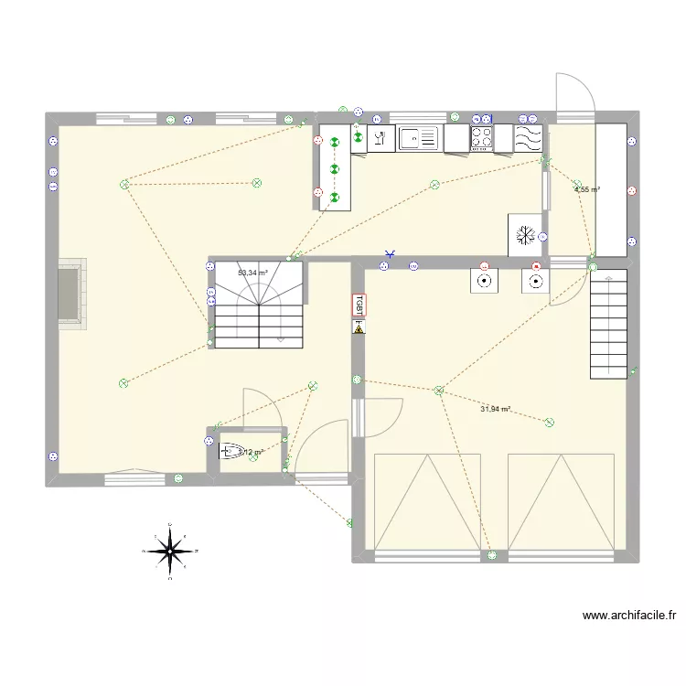 Maison Cormeilles-RDC-Sans Ext&eacute;rieur-SansTerrasse. Plan de 