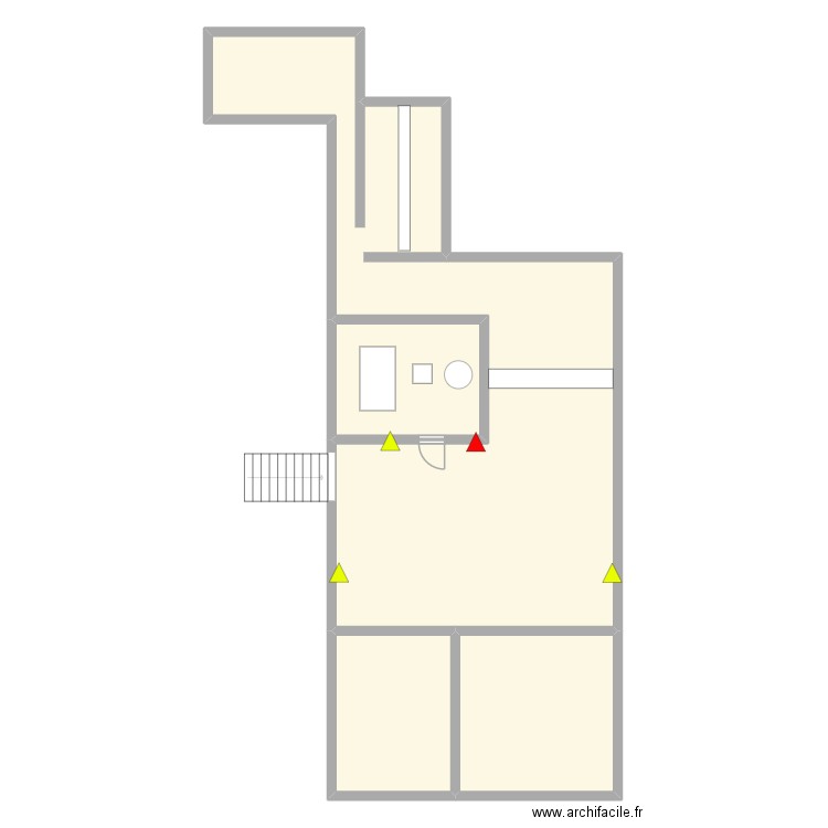 sous-sol chaufferie. Plan de 4 pièces et 163 m2