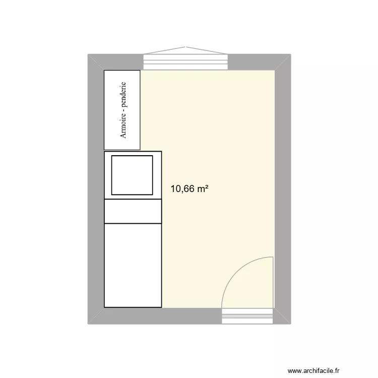 chambre. Plan de 1  et 11 m²