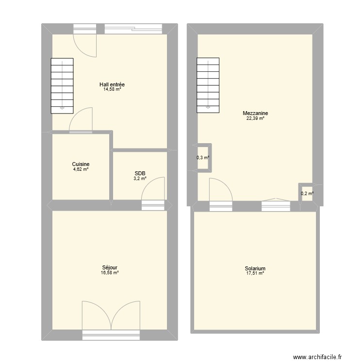 Maison De Base. Plan de 8 pièces et 79 m2