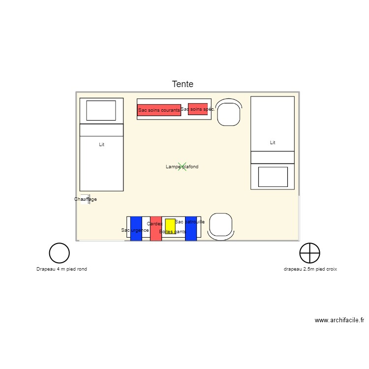 Exercice sama. Plan de 1 pièce et 14 m2