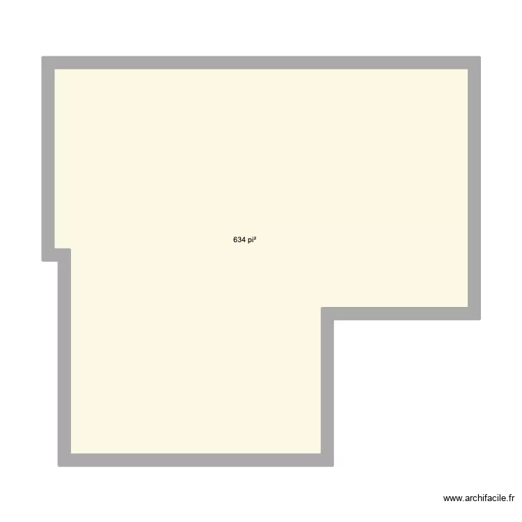 rall lat&eacute; sur le long base. Plan de 1 Pièce et 59 m²